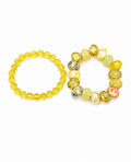 Yellow Beaded Bracelet 2pc Set